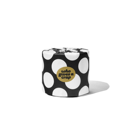 One roll of Who Gives A Crap bamboo toilet paper